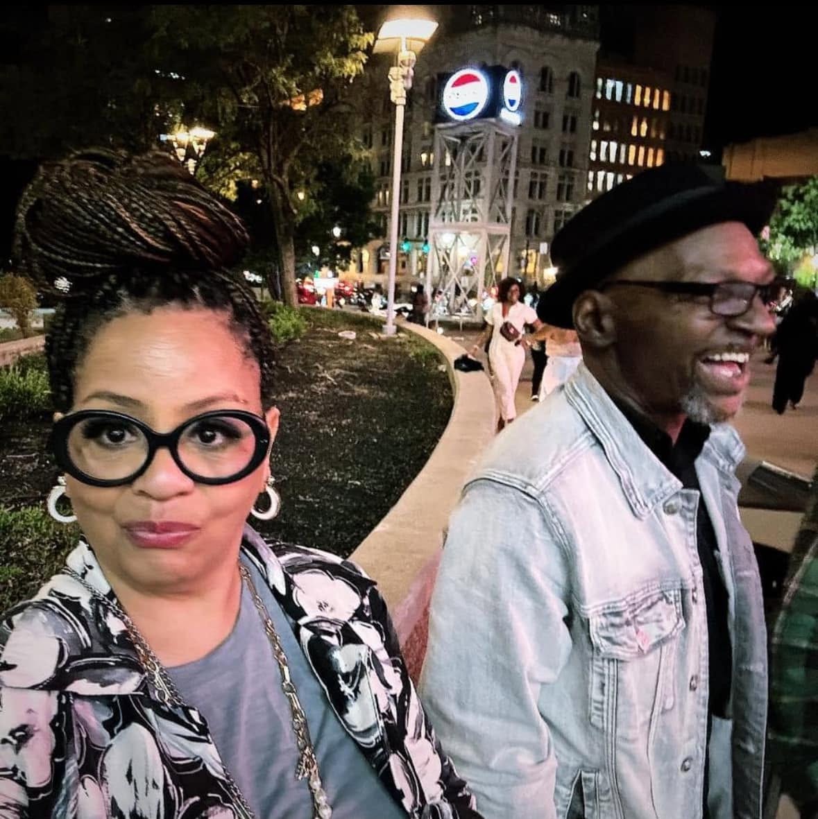 James and Shawn enjoying a nighttime downtown outing