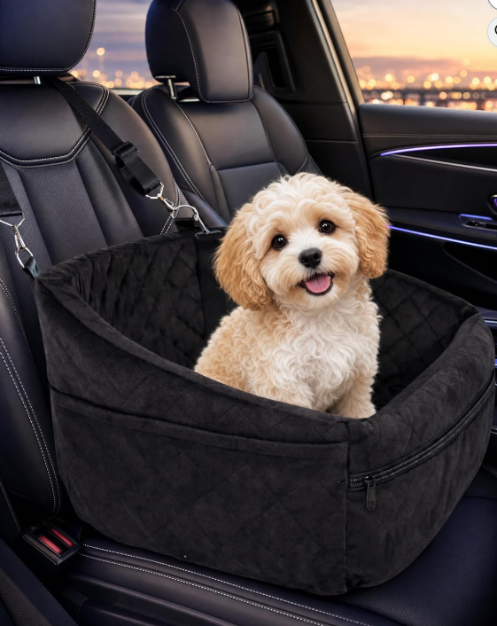 Comfort Bedz Plush Dog Car Seat Bed — Black